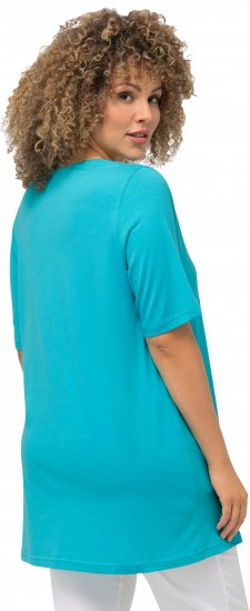 Ulla Popken Essential Front Pleat Tee Deep Aqua - T-skjorter - 