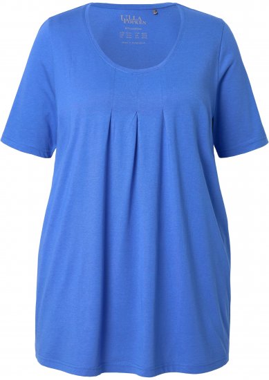 Ulla Popken Essential Front Pleat Tee Peacock Blue - T-skjorter - 
