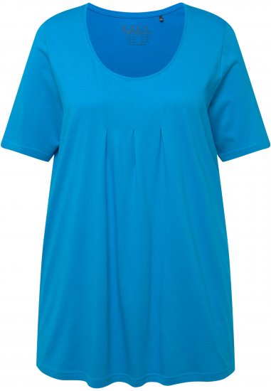 Ulla Popken Essential Front Pleat Tee Sapphire Blue - T-skjorter - 