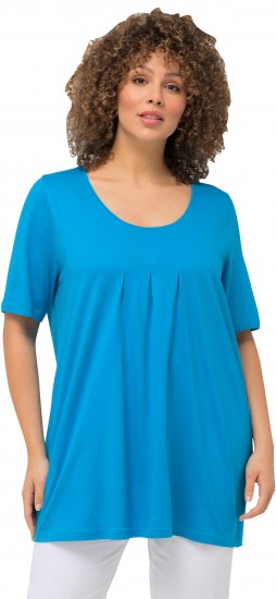 Ulla Popken Essential Front Pleat Tee Sapphire Blue - T-skjorter - 