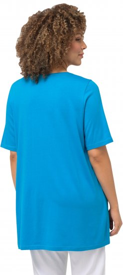 Ulla Popken Essential Front Pleat Tee Sapphire Blue - T-skjorter - 