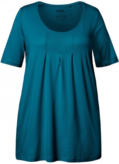 Ulla Popken Essential Front Pleat Tee Cerulean - T-skjorter - 