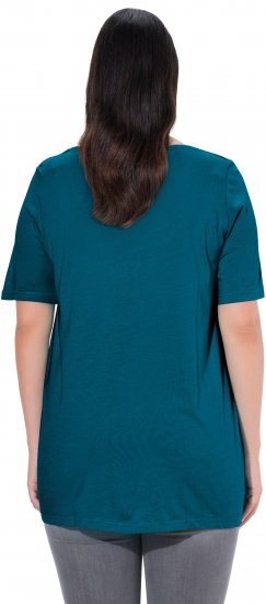 Ulla Popken Essential Front Pleat Tee Cerulean - T-skjorter - 