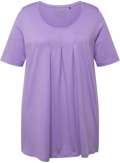 Ulla Popken Essential Front Pleat Tee Pale Lilac - T-skjorter - 