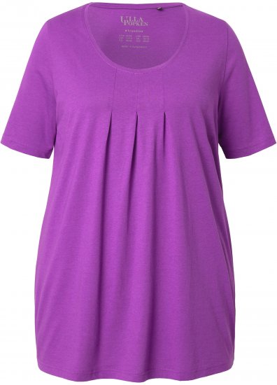 Ulla Popken Essential Front Pleat Tee Purple - T-skjorter - 