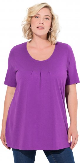 Ulla Popken Essential Front Pleat Tee Purple - T-skjorter - 