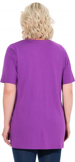 Ulla Popken Essential Front Pleat Tee Purple - T-skjorter - 