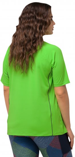 Ulla Popken Piping Accent Functional UVP 50+ Stretch Knit Top Light Green - T-skjorter - 