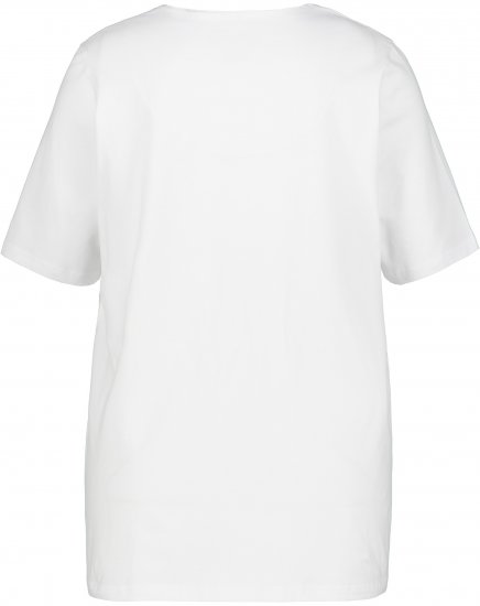 Ulla Popken Essential Notch Neck Stretch Tee Snow White - T-skjorter - 