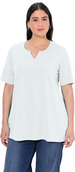 Ulla Popken Essential Notch Neck Stretch Tee Snow White - T-skjorter - 