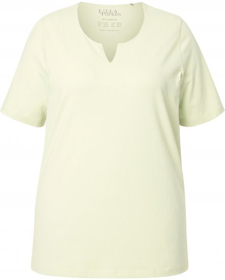 Ulla Popken Essential Notch Neck Stretch Tee Pistachio - T-skjorter - 