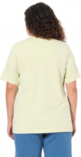 Ulla Popken Essential Notch Neck Stretch Tee Pistachio - T-skjorter - 