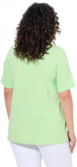Ulla Popken Essential Notch Neck Stretch Tee Light Green - T-skjorter - 
