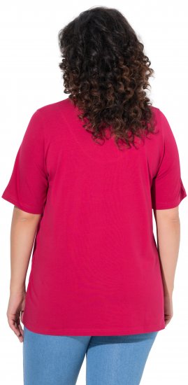Ulla Popken Essential Notch Neck Stretch Tee Dark Raspberry - T-skjorter - 