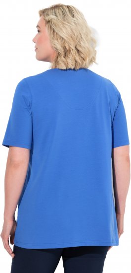 Ulla Popken Essential Notch Neck Stretch Tee Peacock Blue - T-skjorter - 