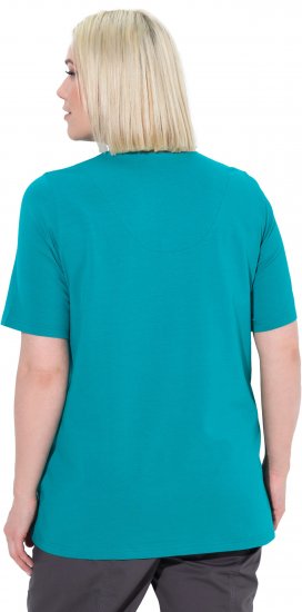 Ulla Popken Essential Notch Neck Stretch Tee Teal - T-skjorter - 