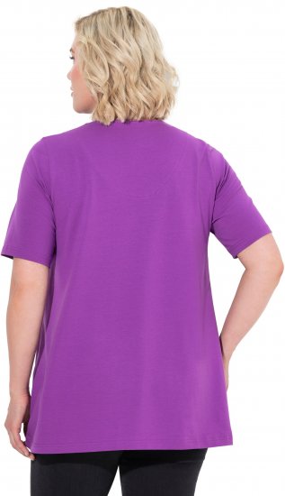 Ulla Popken Essential Notch Neck Stretch Tee Purple - T-skjorter - 