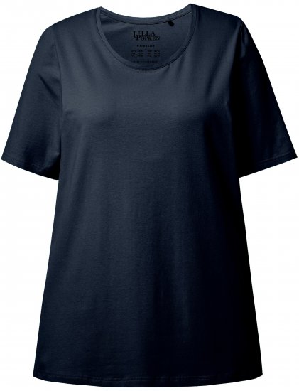 Ulla Popken Essential Round Neck Stretch Tee Navy Blue - T-skjorter - 