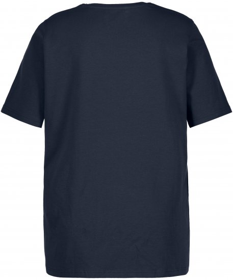 Ulla Popken Essential Round Neck Stretch Tee Navy Blue - T-skjorter - 