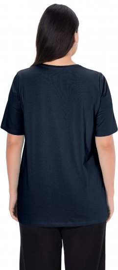 Ulla Popken Essential Round Neck Stretch Tee Navy Blue - T-skjorter - 