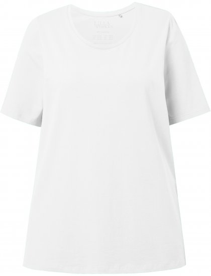 Ulla Popken Essential Round Neck Stretch Tee Snow White - T-skjorter - 