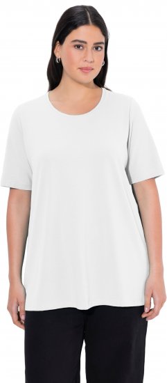 Ulla Popken Essential Round Neck Stretch Tee Snow White - T-skjorter - 