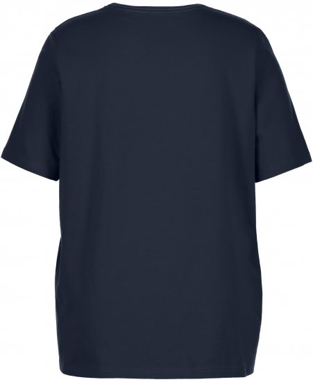 Ulla Popken Essential Square Neck Stretch Tee Navy Blue - T-skjorter - 