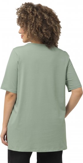 Ulla Popken Essential Square Neck Stretch Tee Light Moss Green - T-skjorter - 