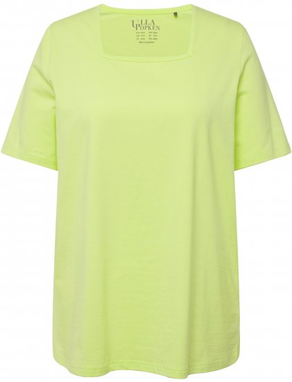 Ulla Popken Essential Square Neck Stretch Tee Lime Green - T-skjorter - 