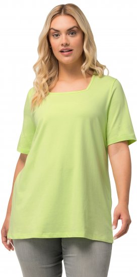 Ulla Popken Essential Square Neck Stretch Tee Lime Green - T-skjorter - 