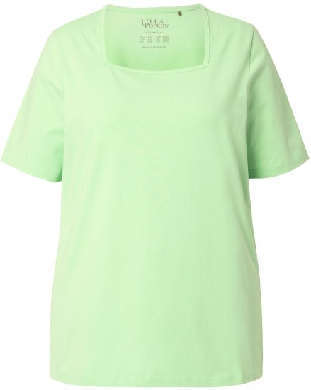 Ulla Popken Essential Square Neck Stretch Tee Light Green - T-skjorter - 