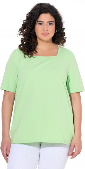 Ulla Popken Essential Square Neck Stretch Tee Light Green - T-skjorter - 