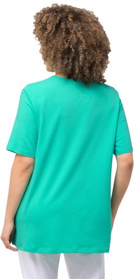 Ulla Popken Essential Square Neck Stretch Tee Turquoise Green - T-skjorter - 