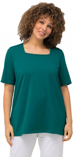 Ulla Popken Essential Square Neck Stretch Tee Emerald - T-skjorter - 