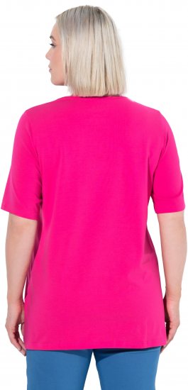 Ulla Popken Essential Square Neck Stretch Tee Magenta Pink - T-skjorter - 