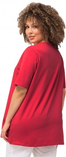 Ulla Popken Essential Square Neck Stretch Tee Dark Pink - T-skjorter - 