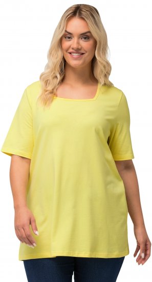 Ulla Popken Essential Square Neck Stretch Tee Lemon Yellow - T-skjorter - 
