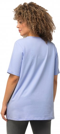 Ulla Popken Essential Square Neck Stretch Tee Sky Blue - T-skjorter - 