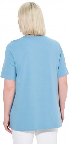 Ulla Popken Essential Square Neck Stretch Tee Light Teal - T-skjorter - 