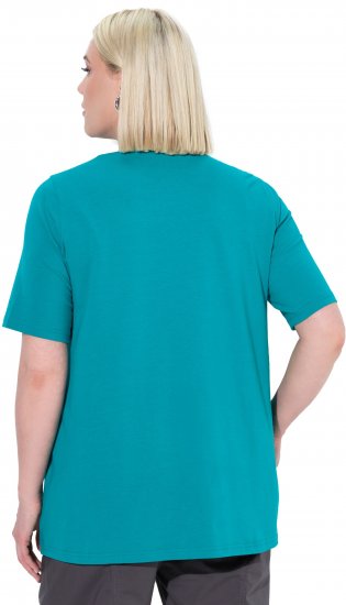 Ulla Popken Essential Square Neck Stretch Tee Teal - T-skjorter - 