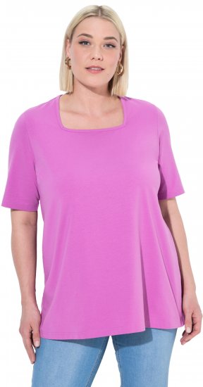 Ulla Popken Essential Square Neck Stretch Tee Cool Pink - T-skjorter - 