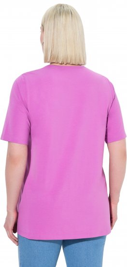 Ulla Popken Essential Square Neck Stretch Tee Cool Pink - T-skjorter - 