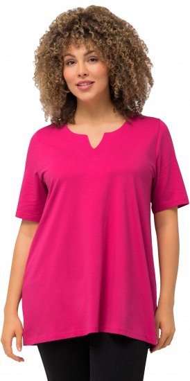 Ulla Popken Essential Square Neck Stretch Tee Fuchsia Pink - T-skjorter - 
