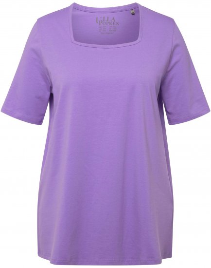 Ulla Popken Essential Square Neck Stretch Tee Pale Lilac - T-skjorter - 