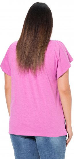 Ulla Popken Wing Sleeve V-Neck Tee Cool Pink - T-skjorter - 