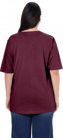 Ulla Popken Basic Round Neck Short Sleeve Relaxed Fit T-Shirt Dark Red - T-skjorter - 
