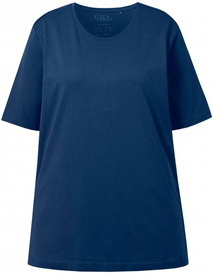 Ulla Popken Basic Round Neck Short Sleeve Relaxed Fit T-Shirt Dark Blue - T-skjorter - 