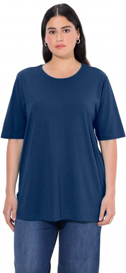 Ulla Popken Basic Round Neck Short Sleeve Relaxed Fit T-Shirt Dark Blue - T-skjorter - 