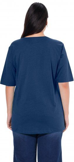 Ulla Popken Basic Round Neck Short Sleeve Relaxed Fit T-Shirt Dark Blue - T-skjorter - 