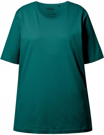 Ulla Popken Basic Round Neck Short Sleeve Relaxed Fit T-Shirt Teal Green - T-skjorter - 